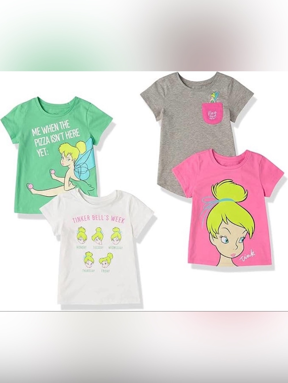 Girls Disney Tinker Bell Short Sleeve Tee Set - Size M (8)